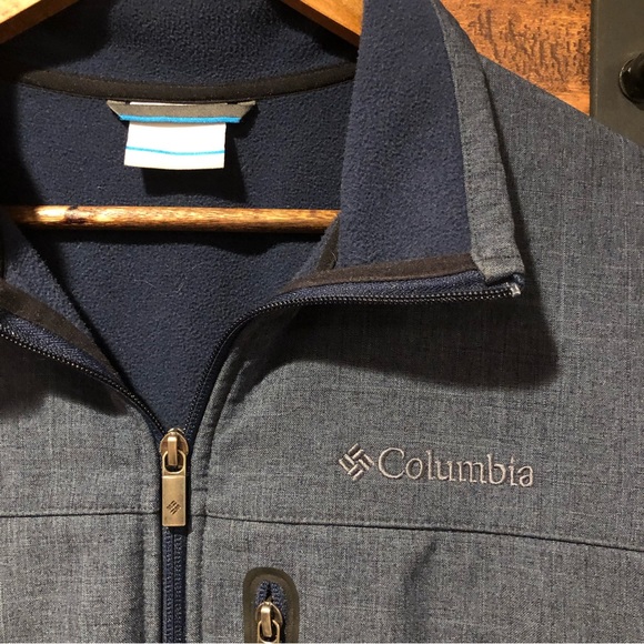 Columbia  Jacket Blue Fleece Lined Zipper Medium - Picture 2 of 6